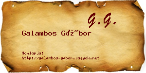 Galambos Gábor névjegykártya