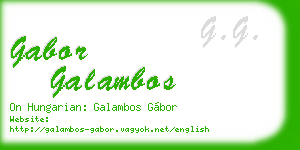 gabor galambos business card