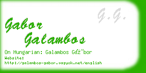 gabor galambos business card